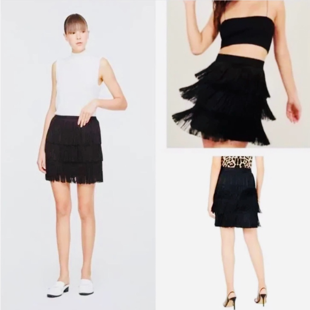 Elegant Black Tiered Skirt